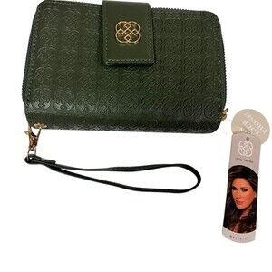 Daisy Fuentes Wallet Womens One Size Olive Green Wristlet Zip-Around